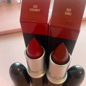 🌸MAC Lipstick Duo in 502 Cockney & 602 Chili - Red Shades